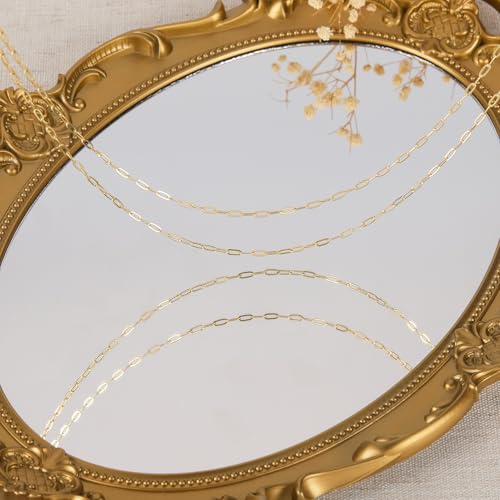 GTVOODX 33 Feet Gold Paperclip Chains for Jewelry Making Oval Soldered Stainless Steel Necklace Bulk Chain Roll Spool for DIY Bracelet Craft Supplies with Lobster Clasps Jump Rings - color: Gold Thin Paperclip Chains