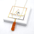 Amazing Gemstone Crystals and Healing Stones Carnelian Necklace - Gold Chain Necklace Pendant - Real Crystal Necklace - color: Double Point (Gold Wire), size: 1 PIECE