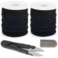 1mm Stretchy Bracelet String, QBJAYTY 328FT Elastic Bracelet String Cord for Bracelet Making, Stretchy Elastic String Cord for Beads Beading, Black 2 Rolls - size: 1mm, style: black*2