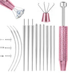 13PCS Piercing Ball Grabber Tool Sets for Changing Jewelry – 14/16/18G Flat Back Earring Insertion Tools, Piercing Tool for Ear/Nose/Eyebrow/Lip Piercings - color: Set Thread+Threadless 14G(1.6mm) 16G(1.2mm) 18G(1.0mm) + Ball Grabber Tool