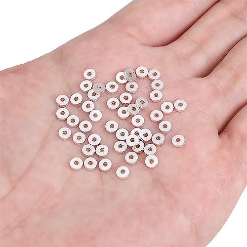 BEADIA Silver Plated Disk Spacer Beads 4x1.2mm 50pcs for Jewelry Making Findings Non Tarnish - color: Silver, size: 4x1.2mm Disk