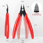 5 Inch Flush Cutters, 1 Pack Micro Wire Cutters, Sharp Zip Tie Cutter, Precision Wire Cutters for Crafting, Jewelry Making, Plastic Models, 3D Print, Electronics, Floral (Red) - color: Red ( 1 Pack )