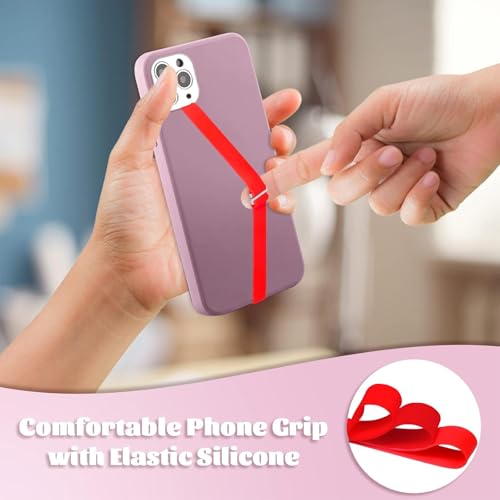 TEAMOLA Silicone Phone Grip Strap - Red 230 Phone Hand Strap Holder with Loop for Cell Phones, iPhone Grip, Finger Holder & Back of Phone Grips, Secure Anti-Slip Grip(3 Packs) - color: 230，3 Red