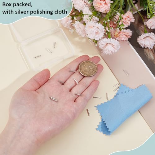 BENECREAT 10PCS 925 Sterling Silve Tube Spacer Beads, 10mm Small Long Beads for Jewelry Making Bracelets Necklaces Crafts Hole:1mm - size: Hole:1mm