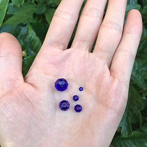 1000pcs Blue Crystal Rondelle Beads Faceted Briolette Glass Beads 2mm 4mm 6mm 8mm 10mm Round Spacer Beads for Jewelry Making with Container Box - color: Blue