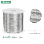 M METERXITY 2Roll 0.3mm Jewelry Wire, 28 Gauge 328FT Craft Wire Copper Beading Wire for Jewelry Making/Planting/Weaving/DIY Crafting, Soft Metal Wires [100M, Silver] - color: Silver, size: 28 Gauge 328FT