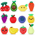 Watersay 12 Pcs Fruit 3D Silicone Focal Beads for Pens Bracelet Fruit Character Beads Bulk Funny Apple Strawberry Lemon Cherry for Keychain DIY Crafts Necklace Lanyards Jewelry Making Kit Supplies - style: Fruit
