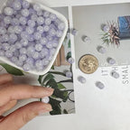8mm Crackle Glass Beads for Jewelry Making, 700Pcs Round Crystal Beads for Bracelets, DIY Crafts (Lavender Crackle) - color: Lavender Crackle