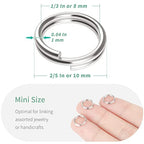 Pawfly 100 Pack 2/5 Inch Mini Split Jump Ring with Double Loops Small Metal Rings Connectors for Jewelry Necklaces Bracelets Earrings Crafts Ornaments and DIY Arts - size: 2/5 Inch,100 PCS