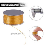 PH PandaHall 0.1mm Nylon String 100 Yards Beading Thread Nylon Seed Bead Thread Bracelet Beading String Sewing Strings for Leather Stitching Jewelry Bracelets Making, Goldenrod - color: Gold