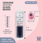 Miyuki Delica Seed Beads – Size 11/0 (1.6 mm), DB2143, Duracoat Navy Blue Opaque Dyed, 7.2 g, Approx. 1440 Beads, Made in Japan - color: DB2143 - Duracoat Navy Blue Opaque Dyed