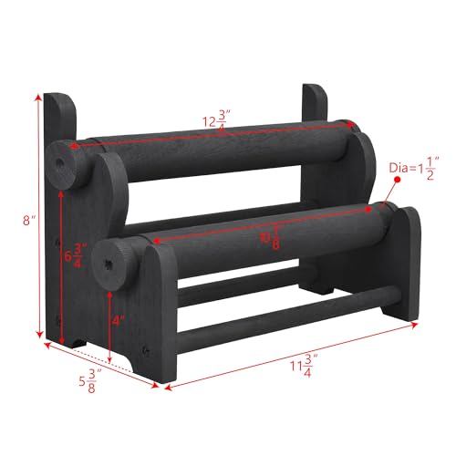 Ikee Design 2 Pcs Set Wooden 2-Tier Bar Bracelet Bangle Jewelry Display Organizer Stand, Wood Bracelet Bangle Holder, 11.75 W x 5.38 D x 8 H in,Black Color - color: Black, 2 Pieces