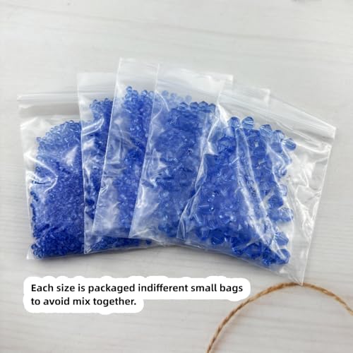 1310pcs Bicone Crystal Glass Beads 2mm 3mm 4mm 6mm 8mm Faceted Crystal Spacer Beads for Bracelets Necklace Pendants Earrings DIY Jewelry Craft Making(Light Blue) - color: Light Blue