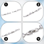 3 Pcs Bracelet Extender Silver Necklace Extenders for Women Crystal Rhinestone Foldover Extension Jewelry Clasps for Bracelet Necklace Jewelry Making (White Gold)