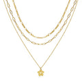 Aisansty Dainty Layered Choker Necklaces Handmade Coin Tube Star Pearl Pendant Multilayer Adjustable Layering Chain Gold Plated Necklaces Set for Women - color: Gold, style: Gold-Flower