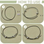 arricraft 4 Sets 2 Colors Stainless Steel Stopper Beads, Insert 2-hole Metal Adjustable Slide Clasp Beads with Column End Caps for DIY Bracelet Necklace Jewellery Making Accessories