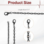 HARFINGTON 20 Pack 18 Inch Necklace Chains Bulk 3.2mm Black Plated Cable Chains with Lobster Clasps for Jewelry Making - color: Black, size: 18 Inch x 3.2mm