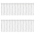 Shapenty 200PCS Mini Metal Wire Eyepins Beading Small Open Eye Head Pins Needles Bulk for DIY Craft Bead Earring Pendant Necklace Bracelet Jewelry Charm Finding Making (30mm/1.18Inch, Silver) - color: Silver, size: 30 mm