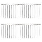 Shapenty 200PCS Mini Metal Wire Eyepins Beading Small Open Eye Head Pins Needles Bulk for DIY Craft Bead Earring Pendant Necklace Bracelet Jewelry Charm Finding Making (30mm/1.18Inch, Silver) - color: Silver, size: 30 mm