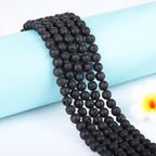 Natural Stone Beads Round Genuine Real Stone Beading Strand Loose Gemstones DIY Smooth Bead for Bracelet Necklace Earrings Jewelry Making (Black Lava, 8mm 45 Pieces) - color: Black Lava, size: 8mm 45pcs