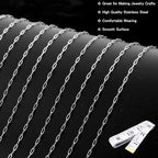 16Ft Stainless Steel Paperclip Chain for Jewelry Making, 2.5mm Width Silver Paper Clip Link Chains Roll for DIY Necklace Bracelet Craft Jewelry Making Supplies with Lobster Clasps Soft Tape Measure - color: Paperclip 2.5mm Silver