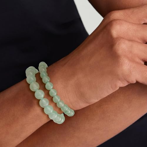 3 PCS Healing Crystal Bracelets for Women 8mm Natural Stone Beaded Stretch Bracelet Amethyst Jewelry Gifts - color: 4,6,8mm Green Aventurine