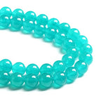 12MM 30PCS Natural Blue Amazonite Chalcedony Stone Crystal Loose Beads for Jewelry Making DIY Bracelet Necklace - color: Amazonite Chalcedony, size: 12mm