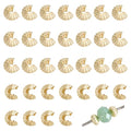 BENECREAT 14K Gold Plated Brass Beads, Crimp Bead Knot Covers Metal Half Round Open Crimp Beads for Jewelry Craft Making - color: Smoothed Gold, size: 0.21x0.14 Inch