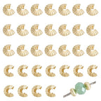 BENECREAT 14K Gold Plated Brass Beads, Crimp Bead Knot Covers Metal Half Round Open Crimp Beads for Jewelry Craft Making - color: Smoothed Gold, size: 0.21x0.14 Inch