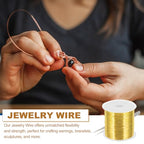 PATIKIL 26 Guage/ 0.4 mm 328 Feet Jewelry Craft Wire, 2 Pcs Copper Beading Wire with Plier for Beading Jewelry Making Supplies Earrings Bracelets Accessories Gardening, Silver/Gold - size: 328 feet x 26 Guage