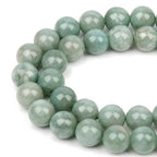 HAAMIIQII 6mm Natural Green Burmese Jade Beads Round Gemstone Loose Beads for Jewelry Making 2 Strands (120-130pcs) - color: Burmese Jade, size: 6mm (120-130pcs)