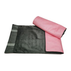 Portable Jewelry Roll Untangled Secure Necklace Travel Storage Bag Displays Holder 16 Chain (Pink PU and gray velvet) - color: Pink PU and gray velvet