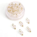Beadia Natural Faceted Cube Stone Charms 4mm 30pcs with Untarnish Metal Accessories Loose Square Beads for DIY Jewelry Making - color: White Quartz