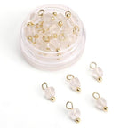Beadia Natural Faceted Cube Stone Charms 4mm 30pcs with Untarnish Metal Accessories Loose Square Beads for DIY Jewelry Making - color: White Quartz