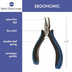 The Beadsmith Ergonomic Bent Chain Nose Pliers – 5 inches (127mm) – Comfortable Ergonomic Grip, Double-Leaf Springs & Polished Steel Head – Extra-Fine Tips Precision to Medium Level Work - style: Bent Chain Nose