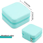 Neveika Portable Travel Mini Jewelry Box Leather Jewellery Ring Organizer Case Storage Gift Box Girls Women (blue). - color: blue