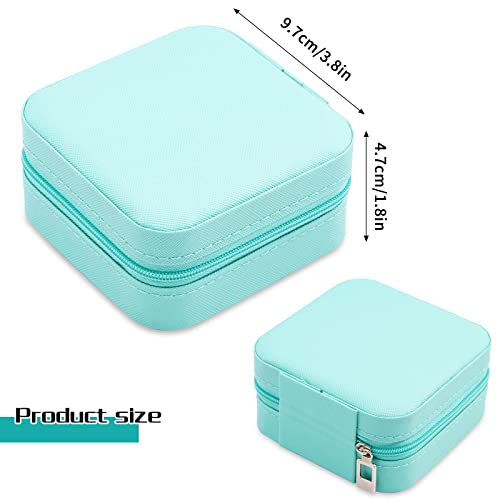 Neveika Portable Travel Mini Jewelry Box Leather Jewellery Ring Organizer Case Storage Gift Box Girls Women (blue). - color: blue