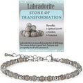 LPBeads Beaded Bracelets for Women Energy Gemstone Charm Jewelry Adjustable Bracelet Gifts for Mom, Daughter, Wife, Friends, Bestie - color: Labradorite