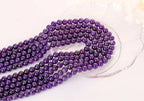 QINJIEJIE 60PCS Amethyst Beads 8mm Natural Stone Beads Round Loose Gemstone Bead for Bracelet Beading Purple Crystal Jewelry Making DIY Necklace Earrings 0.32" Stocking Stuffers - color: Amethyst, size: 60PCS
