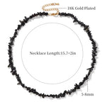 Raw Crystal Necklaces for Women 5-8mm Handmade Natural Stone Necklace Beaded Choker Necklace Healing Crystal Necklace Gemstone Necklace Raw Crystal Beaded Necklace for Her - style: Obsidian