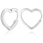 Me&Hz Gold Huggie Earrings Small Huggie Hoop Earrings for Women 14K Gold Plated Hypoallergenic Cubic Zirconia Huggies Mini Silver Hoop Earring for Women - color: Heart, Silver