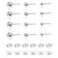 925 Sterling Silver Earrings Post, 12Pcs 3/4/5mm Ball Ear Studs with Loop Hypoallergenic Sterling Silver Findings Supplies Studs Posts for Dangle Earrings Butterfly Backs Replace Jewelry Making Set - color: Ball_Silver