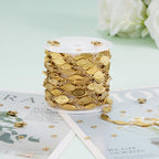KYUNHOO 4 Meters Gold Plated Jewelry Making Chains Bulk on Spool Eyelashes Shaped Craft Roll Solid Stainless Steel Jewelry Chain for Women DIY Necklace Bracelet - color: Eyelash Gold