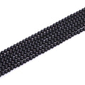 GEM-Inside Black Frost Spacer Agate Gemstone Loose Beads Natural Energy Power Beads for Jewelry Making 4mm Round 15" - color: Black Agate, size: 4mm