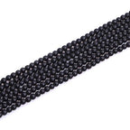 GEM-Inside Black Frost Spacer Agate Gemstone Loose Beads Natural Energy Power Beads for Jewelry Making 4mm Round 15" - color: Black Agate, size: 4mm