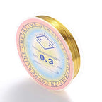 65.61 Feet 28 Gauge Copper Wire 0.3mm Jewelry Beading Wire Gold Metal Craft Artistic Coil Wire - color: Gold, size: 28 Gauge