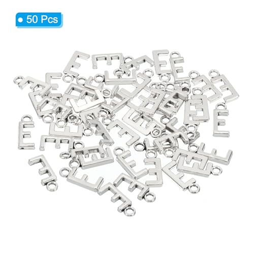 PATIKIL Letter Charm, 50pcs Alphabet Initial Pendant Charm Bulk DIY for Jewelry Making Bracelets Earrings Necklace - style: E