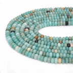 2 Strands (150PCs) Natural Amazonite Rondelle Beads, 5 * 8mm Gemstone Loose Spacer Abacus Disk Beads for DIY Bracelet Necklace Earrings Jewelry Making, Craft Supplies Beading Kit - color: Amazonite, size: 5*8MM