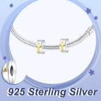 925 Silver Charms Pendants For Pandora Bracelet Golden charms Bead Safety Chain Clip set Heart Flower Animal Beads Family, Mom, Friend, Daughter, Birthday, Jewelry Gift - style: F-Cross Clip*2