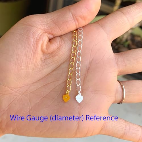 1 Set (3pcs) Adabele Real Yellow Gold Plated Sterling Silver Chain Extender Clasp Strong Removable Adjustable 2" 4" 6 inch Extension for Necklace Bracelet Anklet Jewelry Making SS302-246 - color: Gold, size: Gold Set - 2" 4" 6"